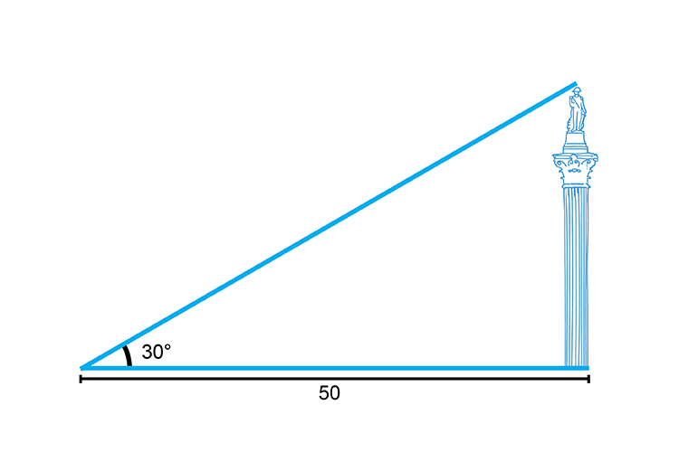Trigonometry can be used to measure heights of large objects